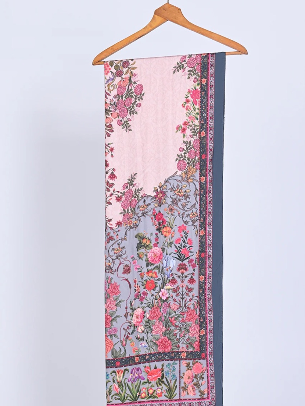 Botanical Floral Silk Scarf / Wrap